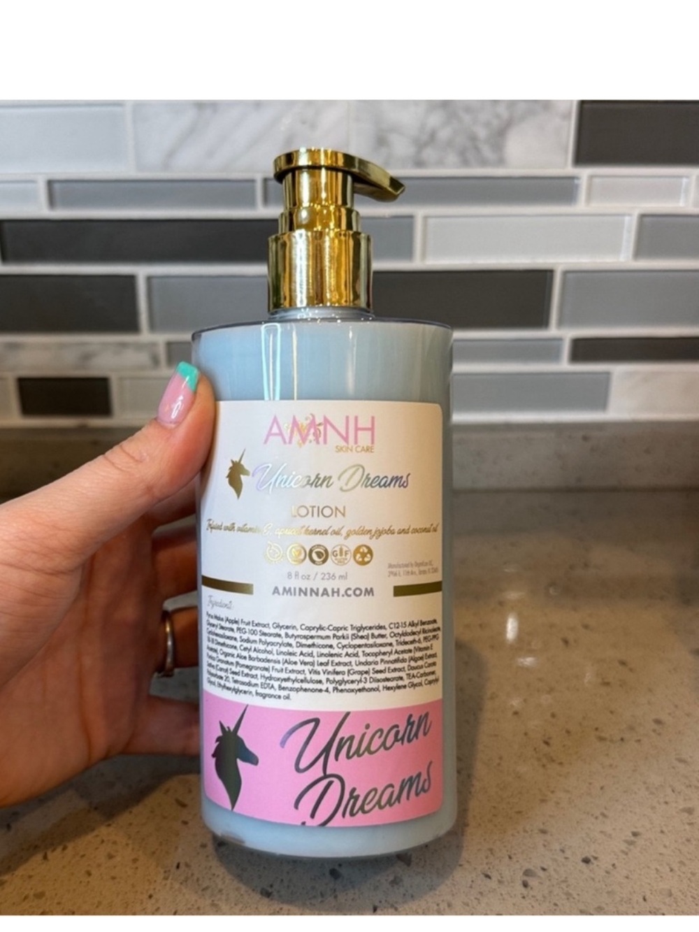 AMINNAH Unicorn Dreams Hydrating Body Lotion 8oz New!